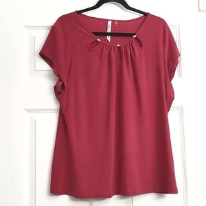 Keyhole blouse, pink/raspberry
